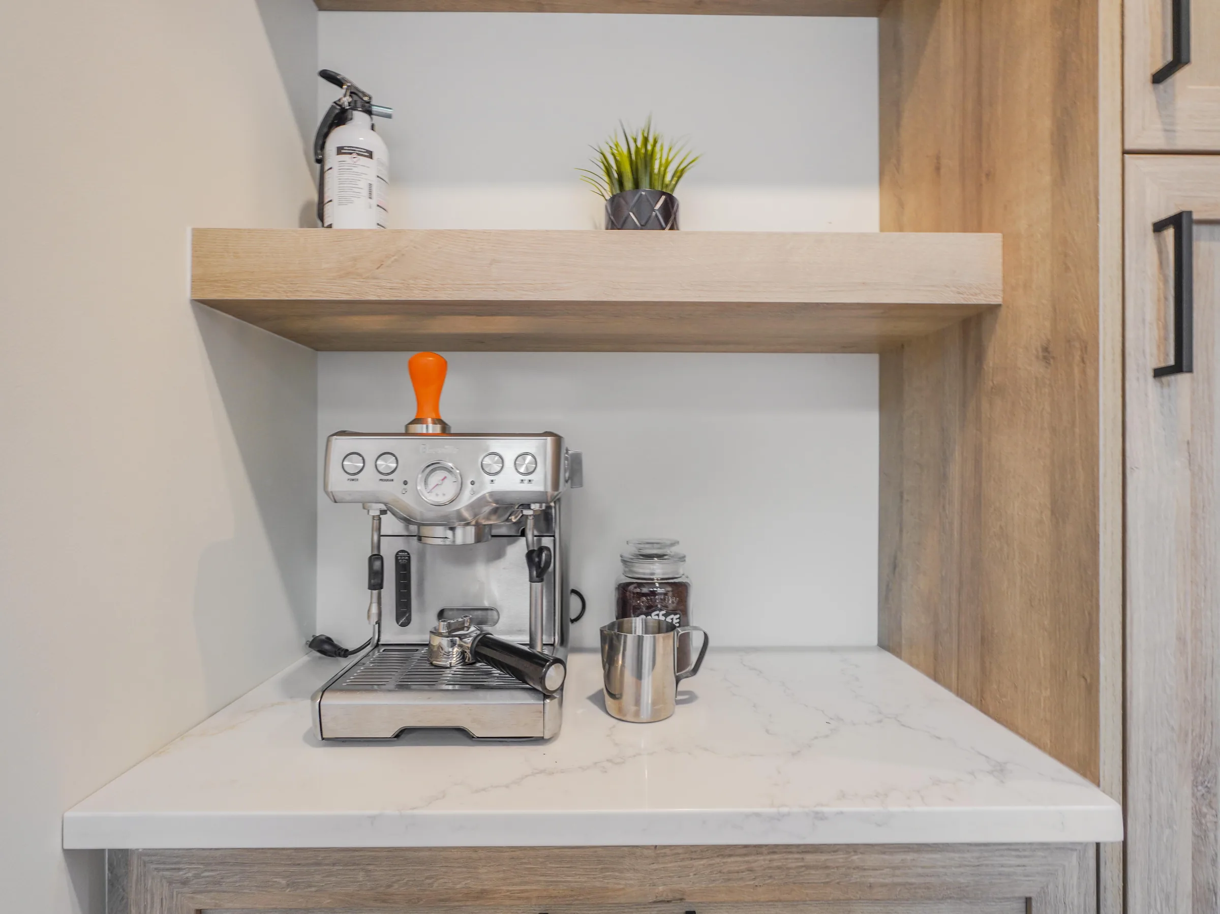 Built-in espresso / coffee bar nook