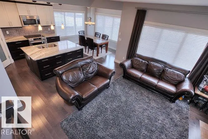 Before renovation, wide view across the island to the living room