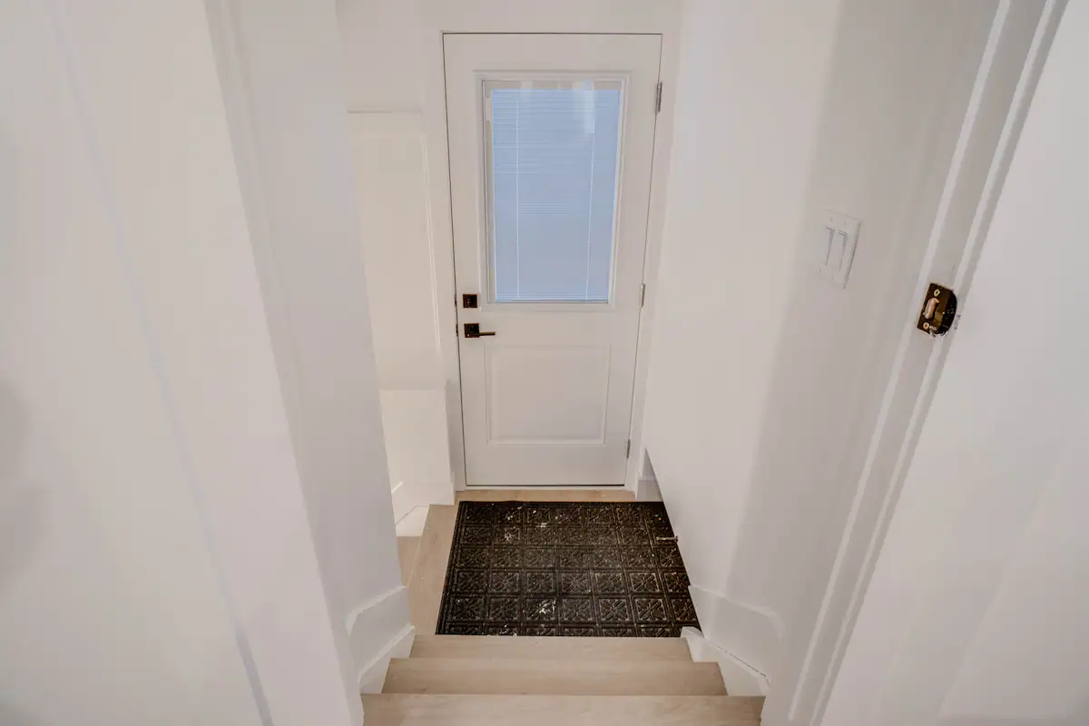 New exterior back-door entrance to the suite