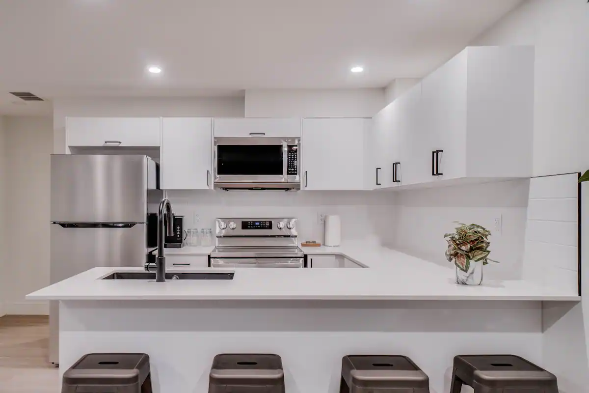 Basement suite kitchen, new build with window