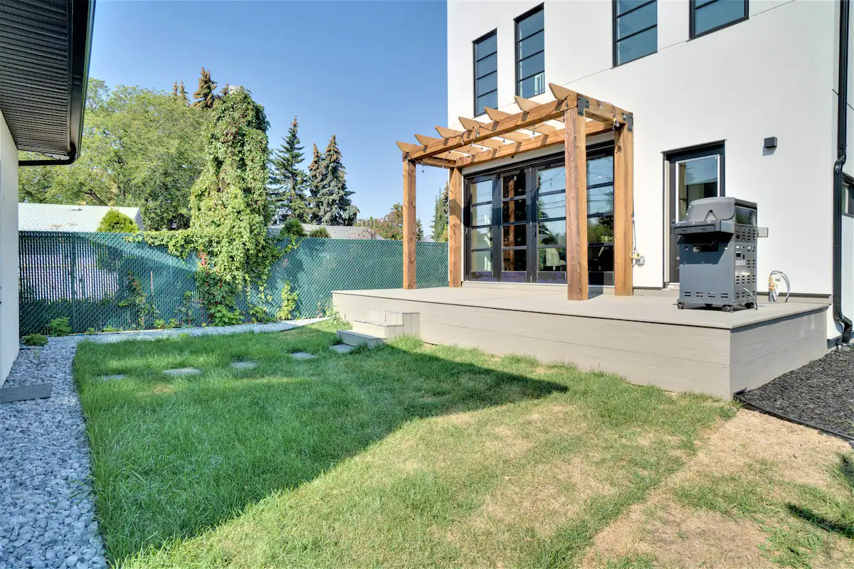 Rear elevation and yard